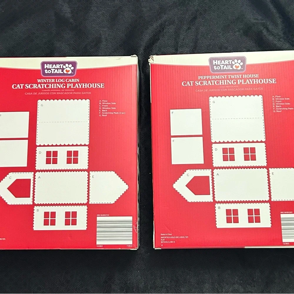 Cat scratcher playhouse set of 2